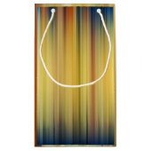 抽象芸術スストライプペクトラムバックグラウンドブルー金ゴールド スモールペーパーバッグ (裏面)