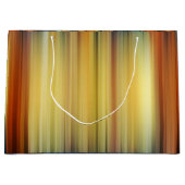 抽象芸術スストライプペクトラムバックグラウンドブルー金ゴールド ラージペーパーバッグ (正面)