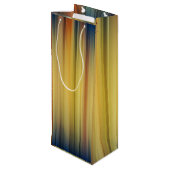 抽象芸術スストライプペクトラムバックグラウンドブルー金ゴールド ワインギフトバッグ (裏面アングル)