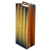 抽象芸術スストライプペクトラムバックグラウンドブルー金ゴールド ワインギフトバッグ (正面アングル)