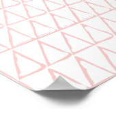 抽象芸術スタイリッシュの幾何学的なラインアート赤面ピンク ポスター (角)