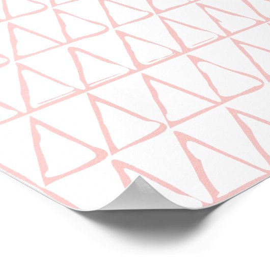 抽象芸術スタイリッシュの幾何学的なラインアート赤面ピンク ポスター (角)