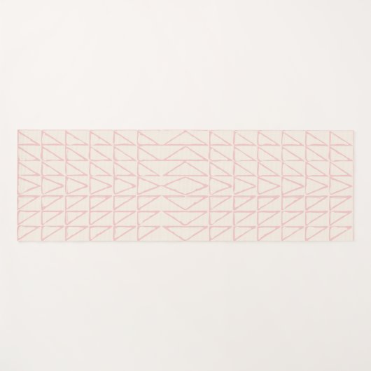 抽象芸術スタイリッシュの幾何学的なラインアート赤面ピンク ヨガマット (正面(横))