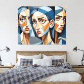 抽象芸術スタイリッシュアートキャンバユニークスホームデコール キャンバスプリント (インサイチュ (寝室))