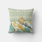 抽象芸術スタイリッシュカラスプラッシュモモモグラム クッション (正面)