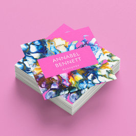 抽象芸術スタイリッシュカラフル スクエア名刺