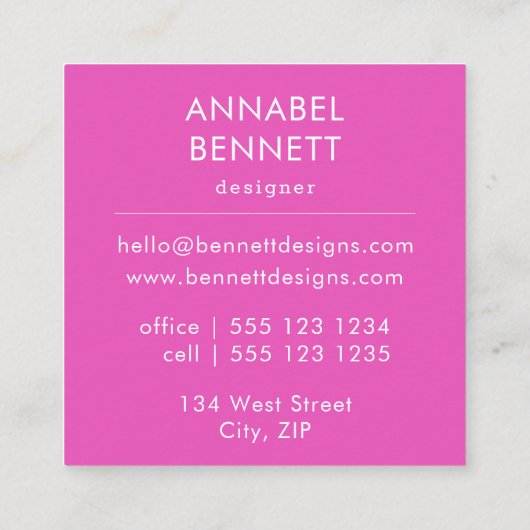 抽象芸術スタイリッシュカラフル スクエア名刺 (裏面)