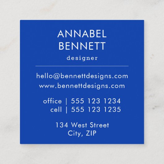 抽象芸術スタイリッシュカラフル スクエア名刺 (裏面)