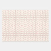 抽象芸術スタイリッシュジオメトリラインアート(赤面ピンク) ラッピングペーパーシート (正面2)