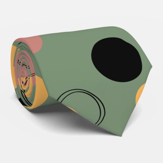 抽象芸術スタイリッシュデザインの緑のパターン男性 ネクタイ (ロール)