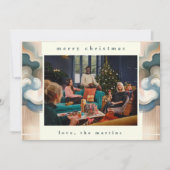 抽象芸術スタイリッシュフォトクリスマスフラットホリデーカード シーズンカード (正面)