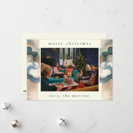 抽象芸術スタイリッシュフォトクリスマスフラットホリデーカード シーズンカード