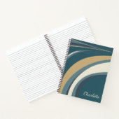 抽象芸術スタイリッシュマーブルアートティール（緑がかった色）パーソナライズされた ノートブック (内部)