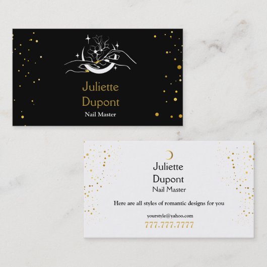 抽象芸術スタイリッシュ型マニキュア 名刺 (正面/裏面)