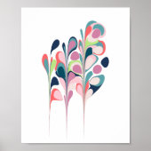 抽象芸術スタイリッシュ大理石の植物形のアートワーク ポスター (正面)