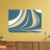 抽象芸術スタイリッシュ大理石スワールティール（緑がかった色）と金ゴールド キャンバスプリント (インサイチュ (リビング))