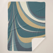 抽象芸術スタイリッシュ大理石スワールティール（緑がかった色）と金ゴールド シェルパブランケット (正面)