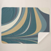 抽象芸術スタイリッシュ大理石スワールティール（緑がかった色）と金ゴールド シェルパブランケット (正面(横))