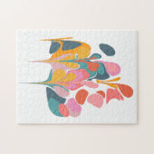 抽象芸術スタイリッシュ大理石ボタニカルシェイプ ジグソーパズル (横)