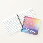 抽象芸術スタイリッシュ水彩紫名付きピンク ノートブック (内部)