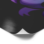 抽象芸術スタイリッシュ紫ドラゴングラデーションロゴ ポスター (コーナー)