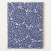 抽象芸術スタイリッシュ花柄ブルーパーソナライズされた プランナー手帳 (裏面)