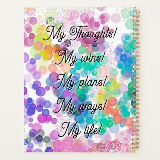 抽象芸術スタイリッシュ《写真》ぼけ味マイハッピー日モノグラム プランナー手帳 (裏面)