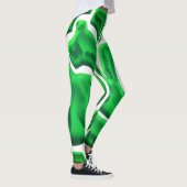 抽象芸術スタイルとデジタルアートを組み合わせたグリーン レギンス (右)