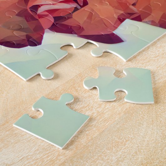 抽象芸術スタイルレッドフラワーズアートパズル ジグソーパズル (側面)