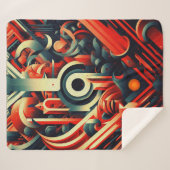 抽象芸術スタイル化された図形 シェルパブランケット (正面(横))