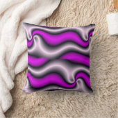 抽象芸術スタイル、黒、白、紫の枕 クッション (ブランケット)