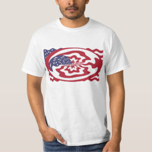 抽象芸術スターとストライプ米国愛国芸術 Tシャツ