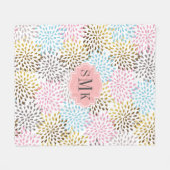 抽象芸術スターバストパターン フリースブランケット (正面(横))