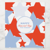 抽象芸術スターメモリアルデーイベントパーティー ワインラベル (シングルラベル)