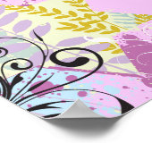 抽象芸術スターユダヤベビー名前付け誕生証明書 ポスター (角)