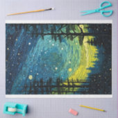 抽象芸術スターリーナイトフォレストデクページ紙 薄葉紙 (クラフト)