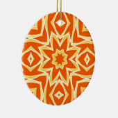 抽象芸術スター幾何学模様 – オレンジと金ゴールド セラミックオーナメント (右)