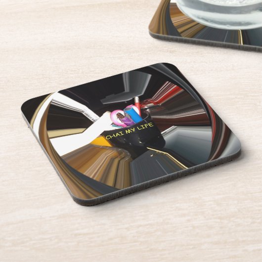 抽象芸術スチルライフティーマグオフィス文房文房芸術 コースター (左側)