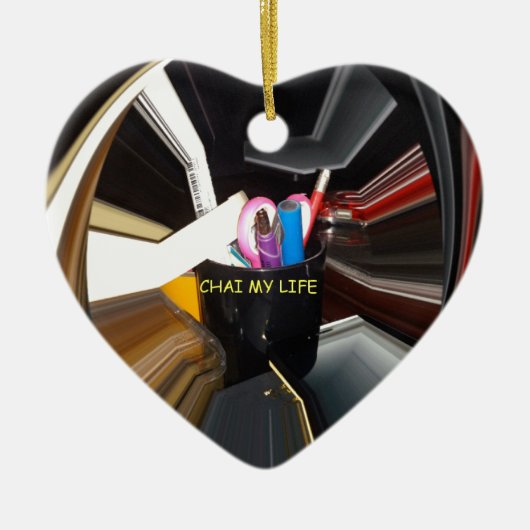 抽象芸術スチルライフティーマグオフィス文房文房芸術 セラミックオーナメント (正面)