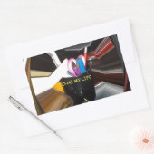 抽象芸術スチルライフティーマグオフィス文房文房芸術 長方形シール (封筒)