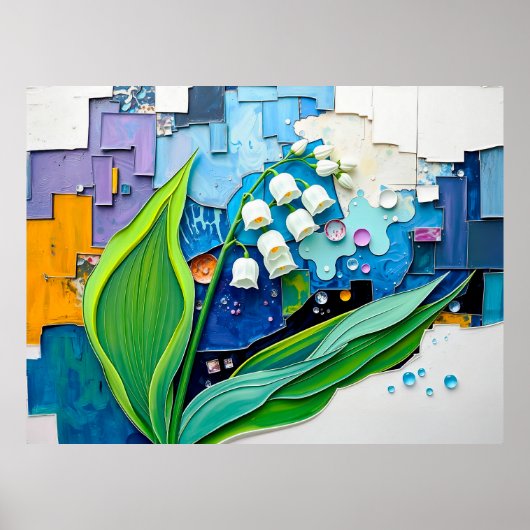 抽象芸術スティの谷の優雅モダンなユリ ポスター (正面)