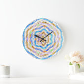 抽象芸術ステンドグラスモザイクパターン#3 ラージ壁時計 (ホーム)