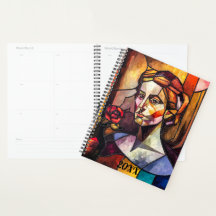 抽象芸術ステンドグラス女性ポートレート