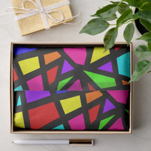 抽象芸術ステンドグラス幾何学模様 薄葉紙 (ギフト)