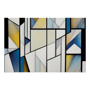 抽象芸術ステンドグラス ポスター
