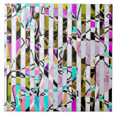 抽象芸術ストライプのパタストライプーンターコイズp タイル (正面)