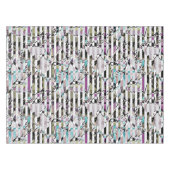 抽象芸術ストライプのパタストライプーンターコイズp テーブルクロス (正面(横))