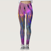 抽象芸術ストライプの光沢の幾何装飾 レギンス (正面)