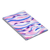 抽象芸術ストライプの水色の背景。ブラシのスミア ノートブック (右側)