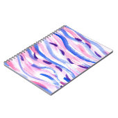 抽象芸術ストライプの水色の背景。ブラシのスミア ノートブック (左側)